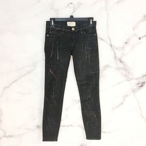 Current Elliott The Stiletto Neon Splatter Jeans